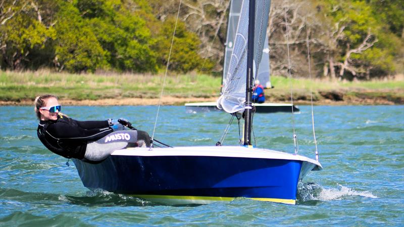 Steph Orton enjoyed sailing her father's H2 at the Chichester Hadron H2 Open photo copyright CYC taken at Chichester Yacht Club and featuring the Hadron H2 class