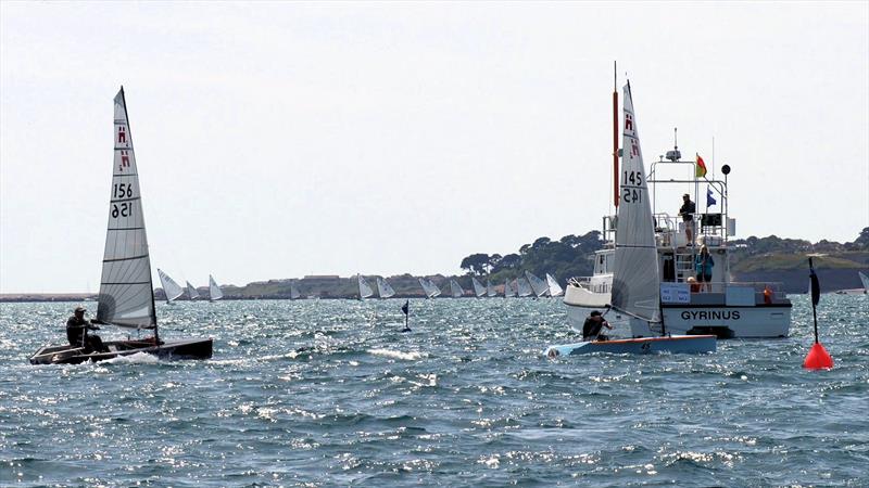 The win at the 2025 nationals that clinched the championships for Richard Leftley – just metres ahead of rival Richard Le Mare photo copyright Keith Callaghan taken at Weymouth & Portland National Sailing Academy and featuring the Hadron H2 class