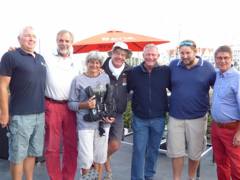 Skippy's Ton receiving the Harken Deckvest Lifejacket - 2018 Half Ton Classics Cup - Day 2 photo copyright Fiona Brown taken at Koninklijke Yachtclub Nieuwpoort and featuring the Half Tonner class