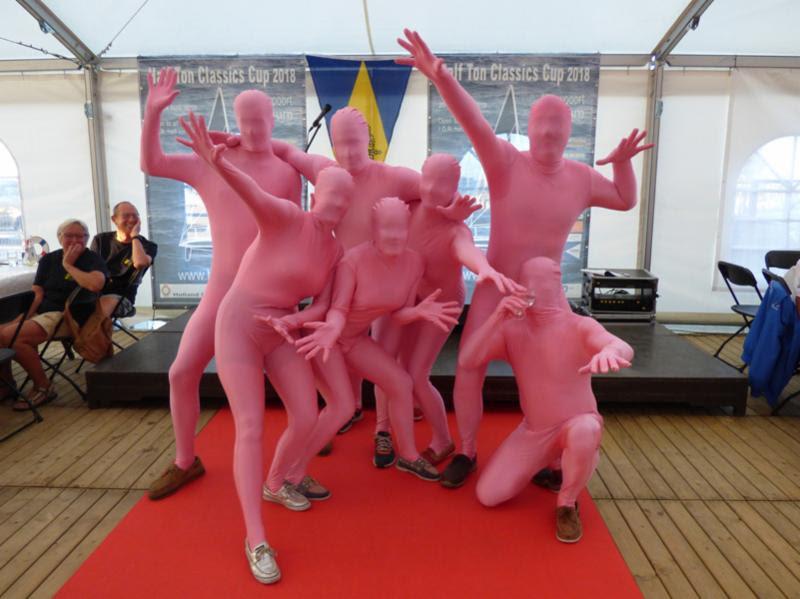 The A  crew - strong contenders for best fancy dress! - 2018 Half Ton Classics Cup - Day 2 photo copyright Fiona Brown taken at Koninklijke Yachtclub Nieuwpoort and featuring the Half Tonner class