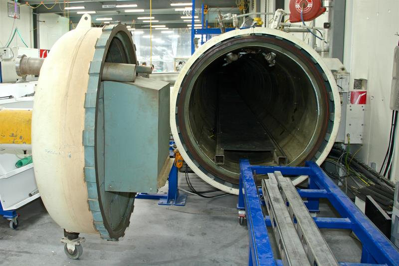 Hall Spars - A 43metre long autoclave can be used to cure over length battens - photo © Richard Gladwell