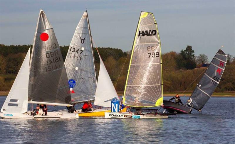 Halo rounding a mark during the Fernhurst Books Draycote Dash photo copyright Tim Olin / www.olinphoto.co.uk taken at Draycote Water Sailing Club and featuring the Halo class