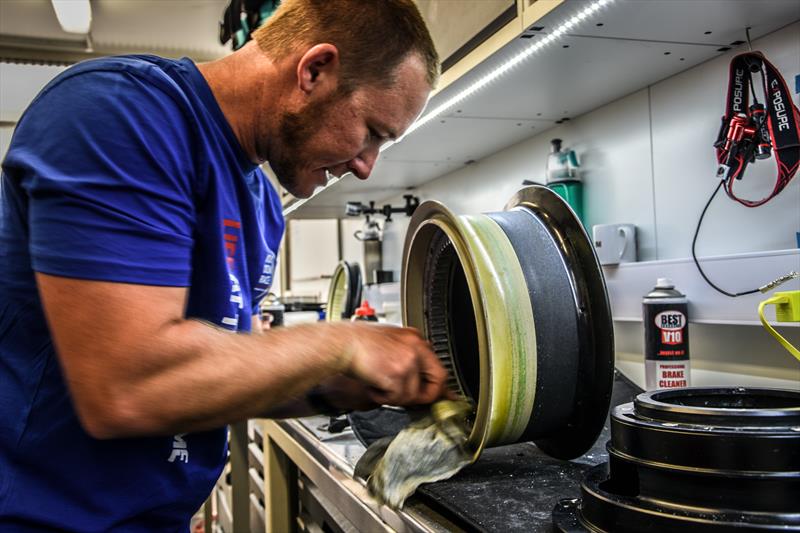 The Harken team servicing the Volvo Ocean Race yachts in Cape Town photo copyright Hannah Cotterell Media taken at  and featuring the  class