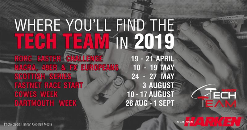 Where you'll find the Harken Tech Team in 2019 photo copyright Harken UK taken at  and featuring the  class