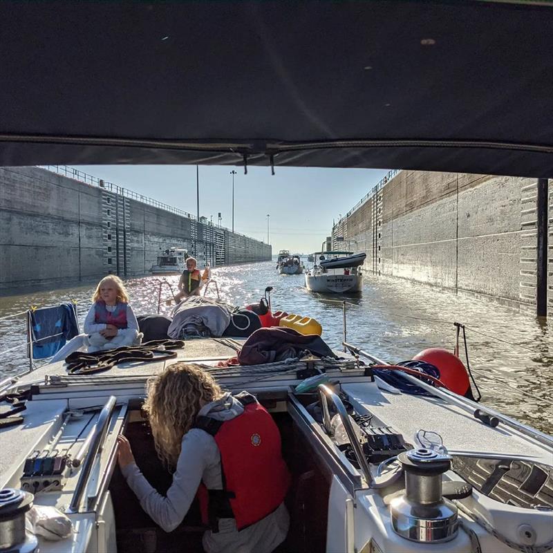 Christine Malcolm sailing with her family photo copyright Harken taken at  and featuring the  class