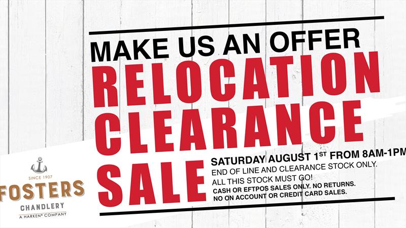 Fosters Harken will hold a one day relocation clearance sale on August 1 - photo © Fosters Harken