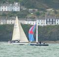 Brainstorm and Laughing Jackass nose-to-nose during the 2025 New Quay Yacht Club Keel Boat Regatta © Chris Seal