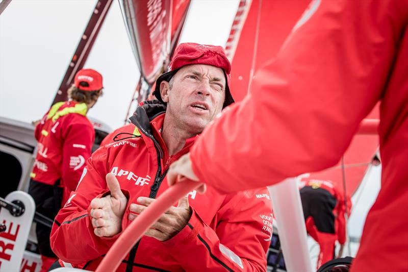 Rob Greenhalgh on MAPFRE during the Volvo Ocean Race Newport practice race photo copyright María Muiña / MAPFRE taken at  and featuring the  class