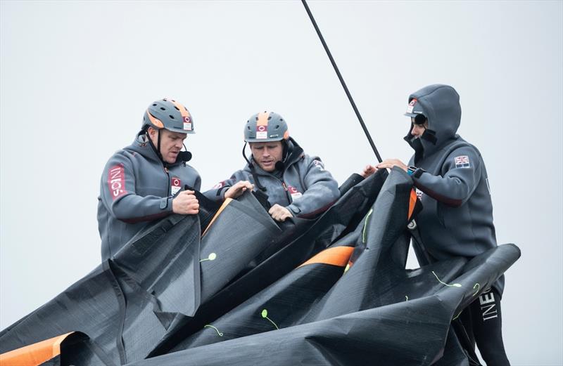 INEOS TEAM UK during a training session onboard Britannia wearing the AERO-FOIL range - photo © INEOS TEAM UK / Cameron Gregory