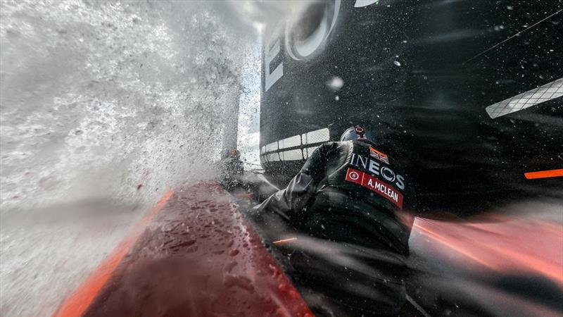 INEOS TEAM UK during a training session onboard Britannia wearing the AERO-FOIL range photo copyright INEOS TEAM UK / Cameron Gregory taken at  and featuring the  class