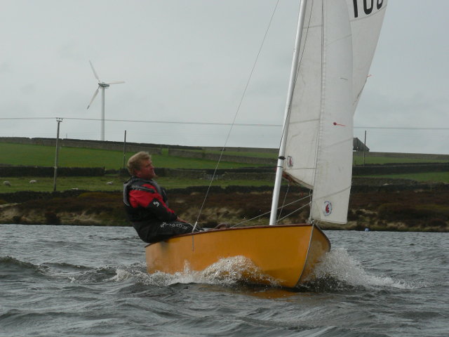 Tony Dufton wins the Huddersfield Heron open photo copyright Paul Thomas taken at Huddersfield Sailing Club and featuring the Heron class