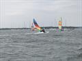 Pitchpole in strong wind during the 2022 British National Hobie 16 Championship © Hazel Beard