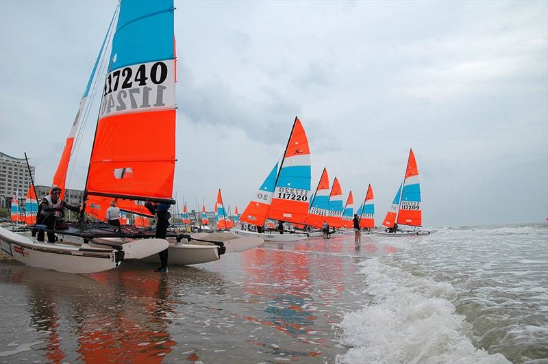 Hobie® Multiworlds And Europeans day 8 photo copyright David Brookes taken at Zeilvereniging Noordwijk and featuring the Hobie 16 class