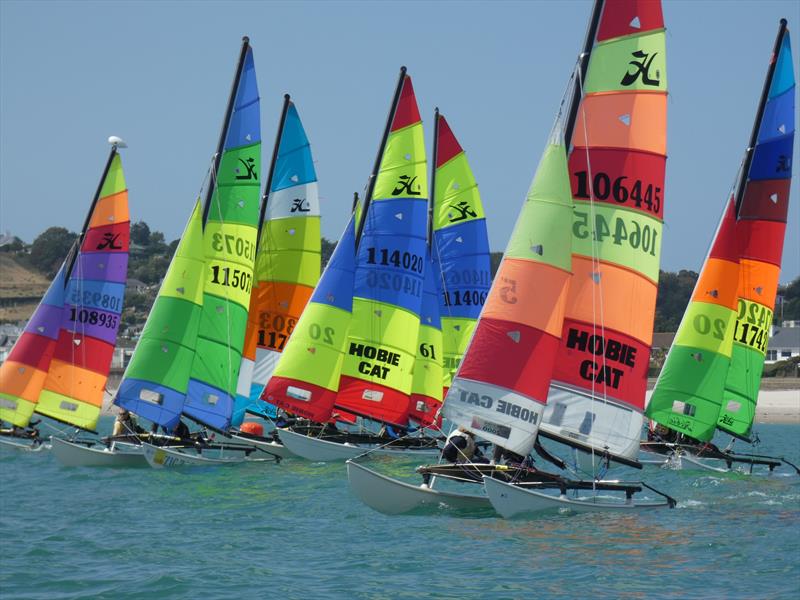 Channel Islands Hobie Cat Championships photo copyright Elaine Burgis taken at Royal Channel Islands Yacht Club and featuring the Hobie 16 class