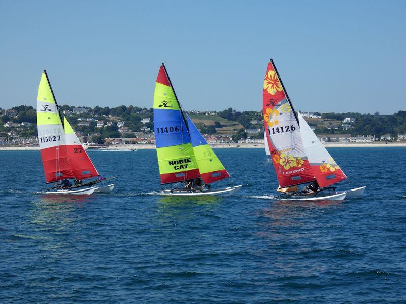 Hobie 16 fleet at the Channel Islands Hobie Cat Championships 2018 photo copyright Elaine Burgis taken at Royal Channel Islands Yacht Club and featuring the Hobie 16 class