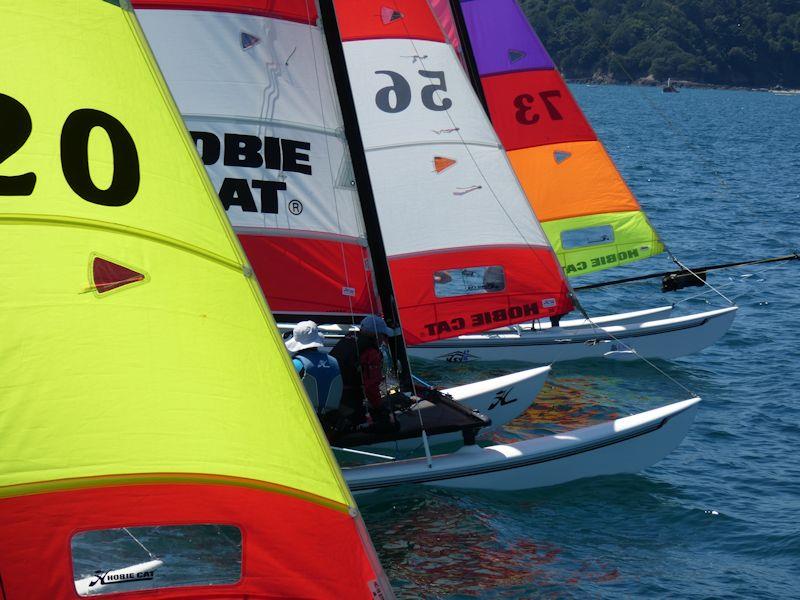 Hobie 16 start at the Channel Islands Hobie Cat Championships 2018 photo copyright Elaine Burgis taken at Royal Channel Islands Yacht Club and featuring the Hobie 16 class