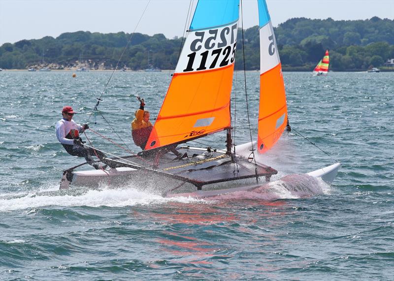 Andrew Boyd and Kim Troll win the Hobie 16 UK National Championships at Poole photo copyright Mike Millard / www.mikemillard.com taken at Poole Yacht Club and featuring the Hobie 16 class