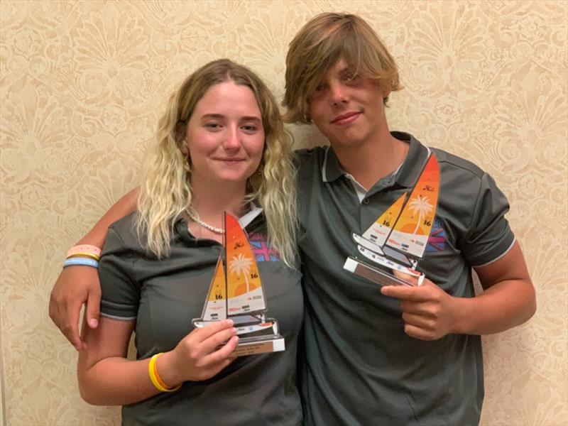 Morgan Smith and AJ Luxton take third in the Hobie 16 Youth World Championships photo copyright Hobie Worlds taken at Captiva Island Yacht Club and featuring the Hobie 16 class
