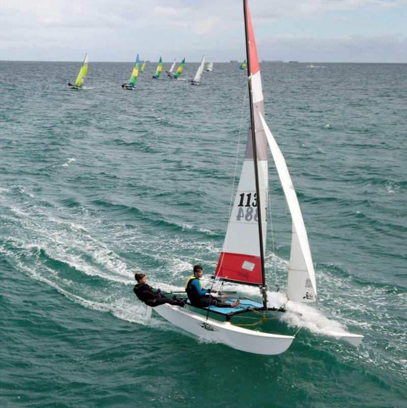 113884 Gaelle and Luc - 2019-20 Australian Hobie Cat Nationals day 2 photo copyright SailsOnSwan taken at Jervoise Bay Sailing Club and featuring the Hobie 16 class