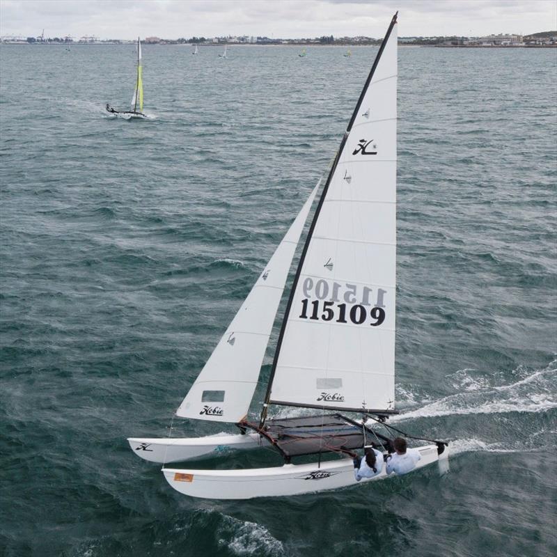115109 Cam and Suz - 2019-20 Australian Hobie Cat Nationals day 2 photo copyright SailsOnSwan taken at Jervoise Bay Sailing Club and featuring the Hobie 16 class