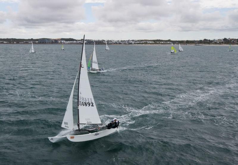 114892 Nick and Grady - 2019-20 Australian Hobie Cat Nationals day 2 photo copyright SailsOnSwan taken at Jervoise Bay Sailing Club and featuring the Hobie 16 class