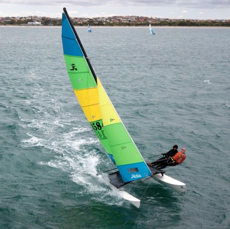 114584 Robin and Stuart 2 - 2019-20 Australian Hobie Cat Nationals day 2 photo copyright SailsOnSwan taken at Jervoise Bay Sailing Club and featuring the Hobie 16 class