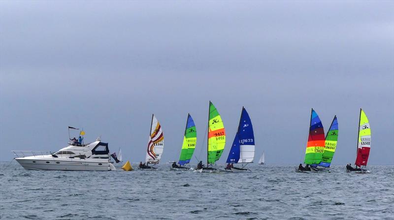 Hobie 16 start 3 during the Royal Channel Islands Yacht Club Spring Regatta 2022 photo copyright Bill Harris taken at Royal Channel Islands Yacht Club and featuring the Hobie 16 class