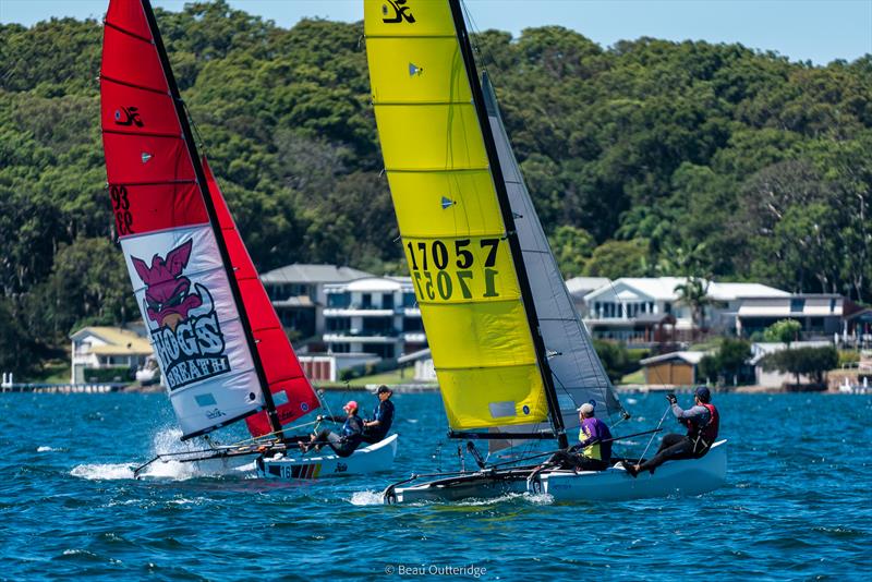 NSW Hobie State Championships on Lake Macquarie photo copyright Beau Outteridge taken at Wangi RSL Amateur Sailing Club and featuring the Hobie 16 class