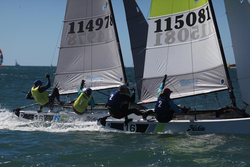 Queensland Hobie Cat State Championships - B1 & B2 photo copyright Spikey Mike taken at Royal Queensland Yacht Squadron and featuring the Hobie 16 class