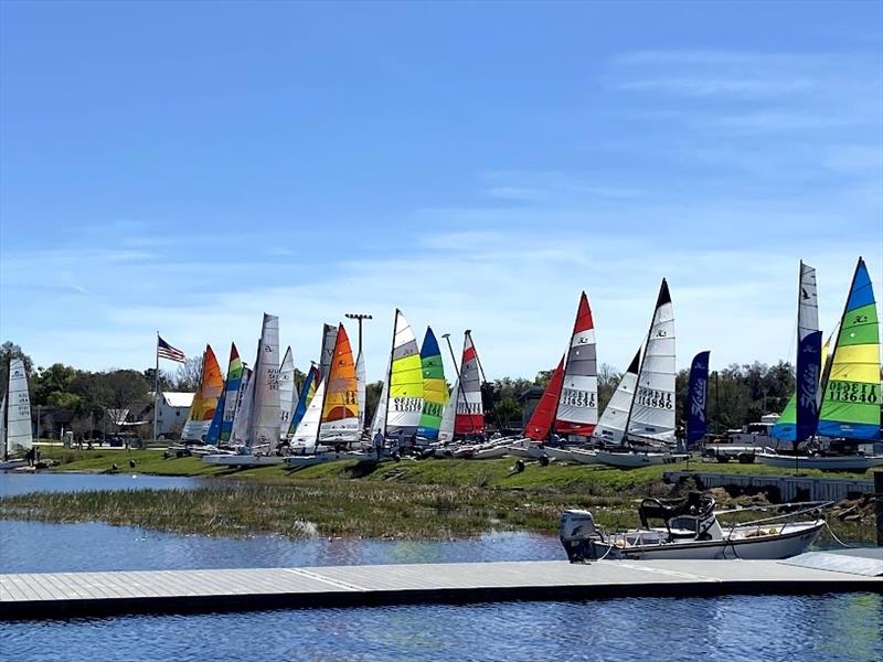 Boatpark action at the Clermont Catcall photo copyright Clermont Catcall taken at New York Sailing Club and featuring the Hobie 18 class