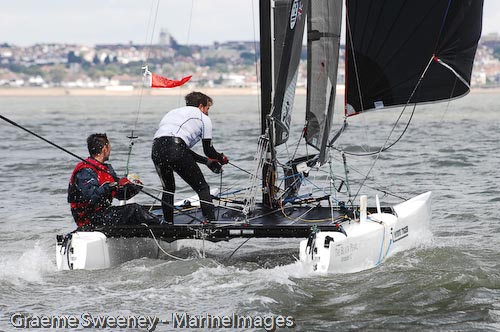 Racing in the 2009 Nore Race on the Thames Estuary photo copyright Graeme Sweeney / www.MarineImages.co.u taken at Benfleet Yacht Club and featuring the Hobie Tiger class