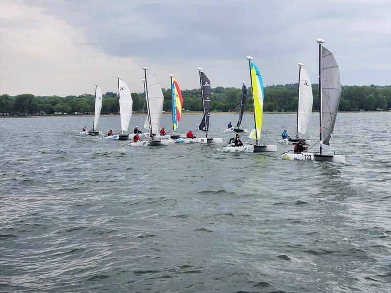 Racecourse action at the FWC Florida Keys Regional Wave Regatta photo copyright Ben Wells/FWC taken at Upper Keys Sailing Club and featuring the Hobie Wave class