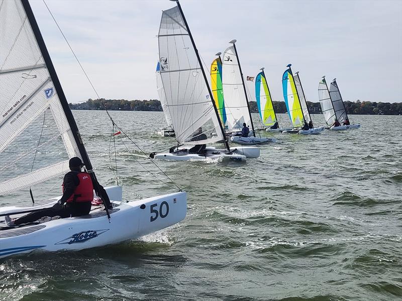 Racecourse action at the FWC Florida Keys Regional Wave Regatta photo copyright Ben Wells/FWC taken at Upper Keys Sailing Club and featuring the Hobie Wave class