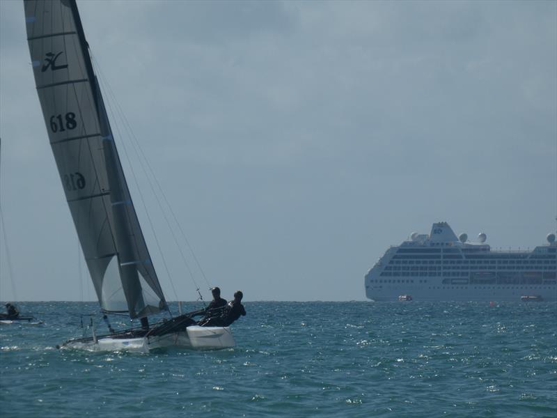 Adrian Jesson and Paul Martin during the RCIYC Hobie Fleets Love Wine 'Summer Breeze' series - photo © Elaine Burgis