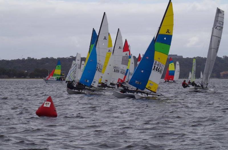 Cat Classic Regatta - mixed class racing photo copyright Hobie Class Association of WA taken at Nedlands Yacht Club and featuring the Hobie Wild Cat class