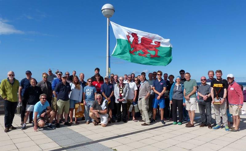 The Hornet fleet assemble for the prize giving on the roof of Colwyn Bay Watersports photo copyright Kayla Simpson taken at Colwyn Bay Watersports and featuring the Hornet class