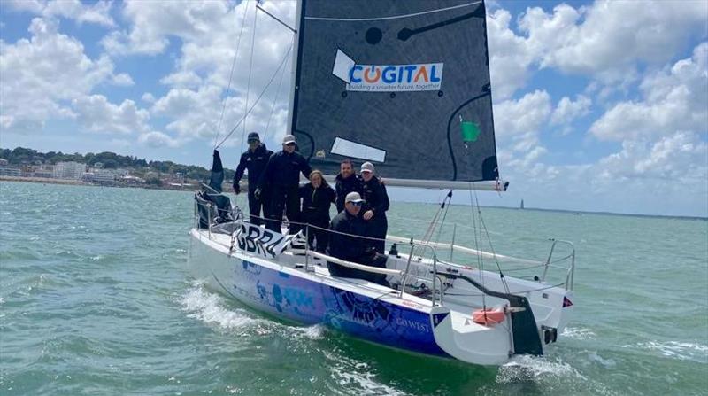 Cogital after crossing the Round the Island Race finish line photo copyright Joe Hall taken at Island Sailing Club, Cowes and featuring the HP30 class