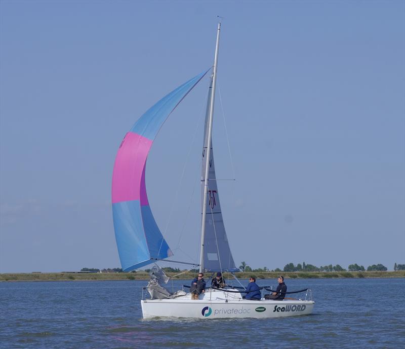 Team Seaword on their way to winning the 707 National Championship at Burnham Week photo copyright Roger Mant taken at Royal Corinthian Yacht Club, Burnham and featuring the 707 class