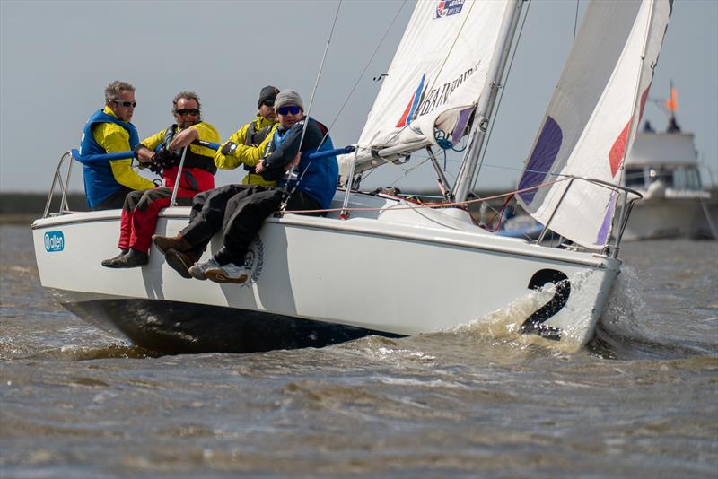 Stuart Urquhart, Richard Urquhart, Martin Cruden and Thomas Goodman, 707, finished 3rd in the Keelboat Endeavour 2024 photo copyright Petru Balau Sports Photography / sports.hub47.com taken at Royal Corinthian Yacht Club and featuring the 707 class