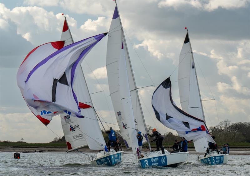 Spinnaker handling proved to be a bit tricky, even on the Saturday during the 2026 edition of the Keelboat Endeavour photo copyright Petru Balau Sports Photography / sports.hub47.com taken at Royal Corinthian Yacht Club and featuring the 707 class