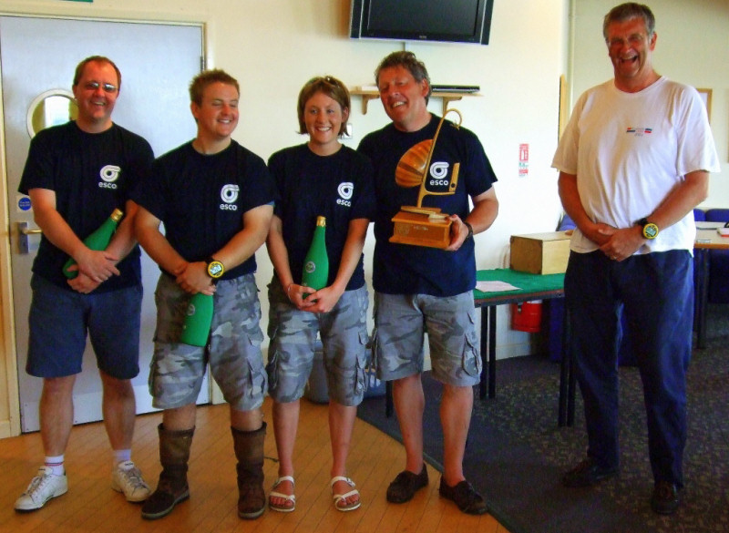 Paul Harkness team on War Department win the Hunter Formula One nationals at Rutland photo copyright Bruce Bonar taken at Rutland Sailing Club and featuring the Hunter Formula One class