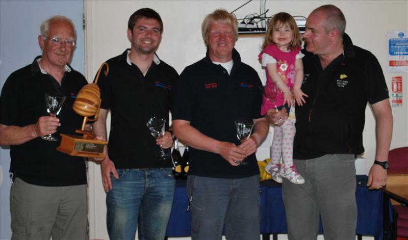 National champions (L to R) Andrew Bonar, David Ashworth, Graham Colam & Bruce Bonar photo copyright Linda Jones taken at Rutland Sailing Club and featuring the Hunter Formula One class