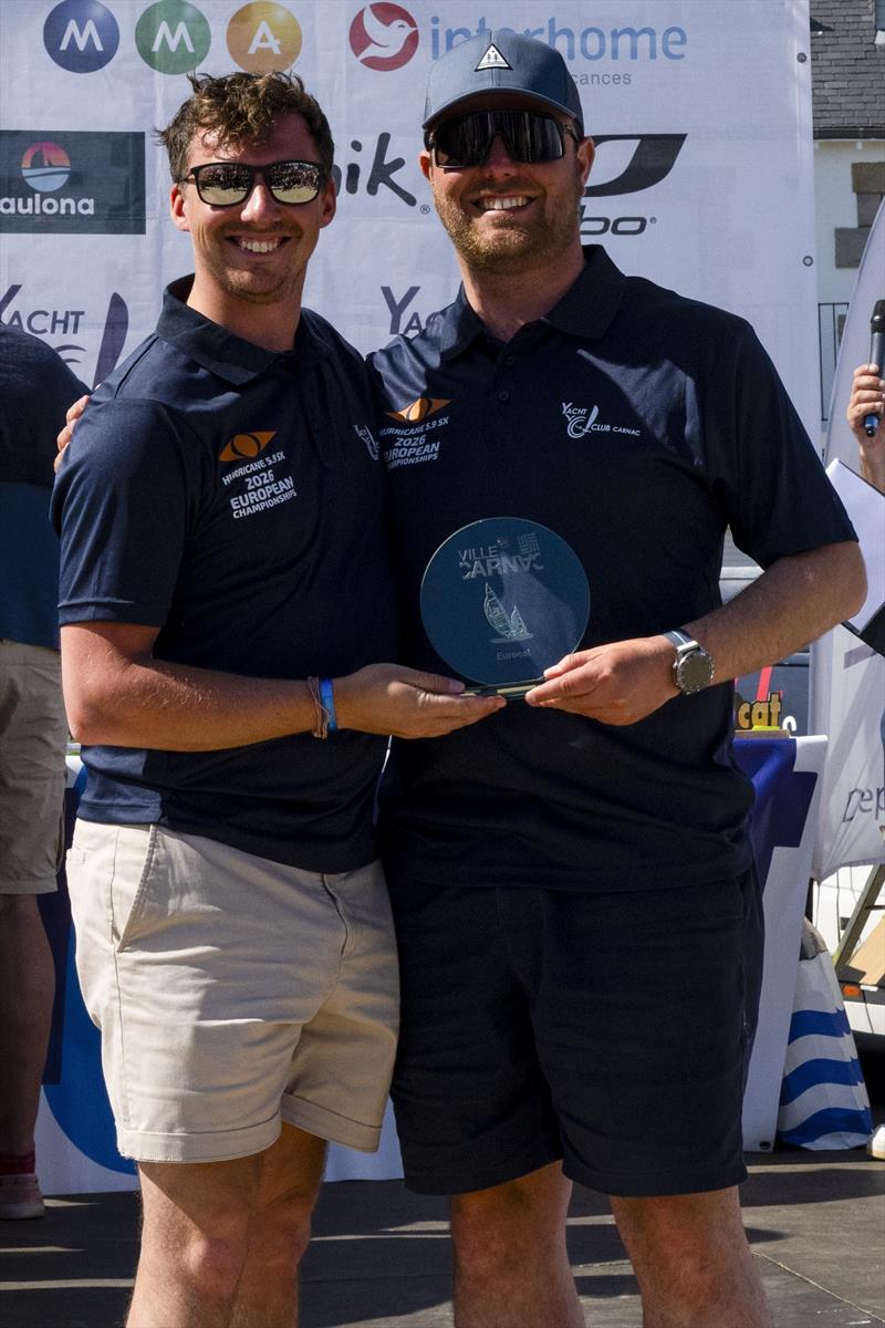 Alex Farrall & Alex Warrington win the Hurricane 5.9 SX Europeans during Eurocat at Carnac prize giving - photo © David Maynard / www.alleycatphotographer.com