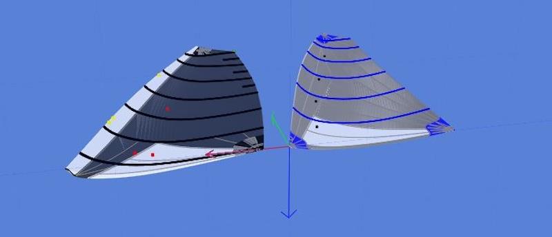 International Moth and F101 mainsails side-by-side photo copyright Richard Lovering taken at  and featuring the  class