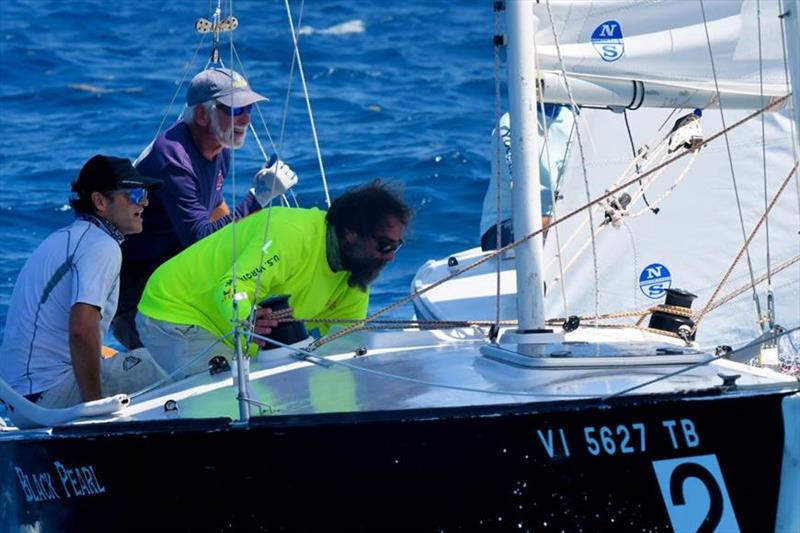 2nd St. Thomas Yacht Club Invitational Regatta: Dave Franzel (middle) and team finished the day in first place photo copyright Dean Barnes taken at St. Thomas Yacht Club and featuring the IC24 class