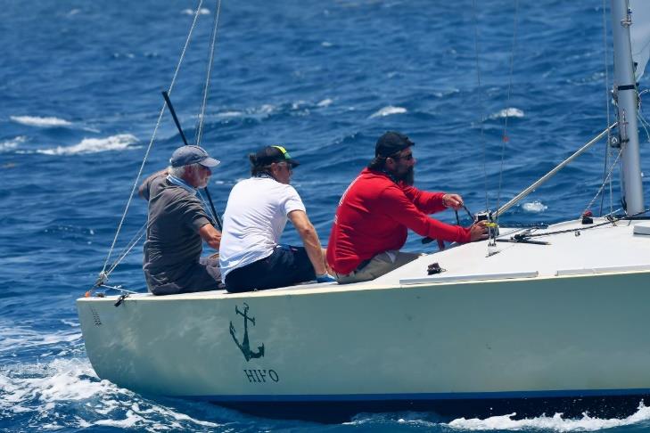 2nd St. Thomas Yacht Club Invitational Regatta: Second place (l-r) the USA's Dave Franzel, USVI's Christian Thompson, and Puerto Rico's Fernando Montilla - photo © Dean Barnes