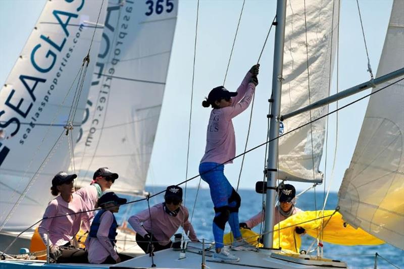 The USVI's all-women's IC24 team on Kate on day 2 of the 50th St. Thomas International Regatta photo copyright Dean Barnes taken at St. Thomas Yacht Club and featuring the IC24 class