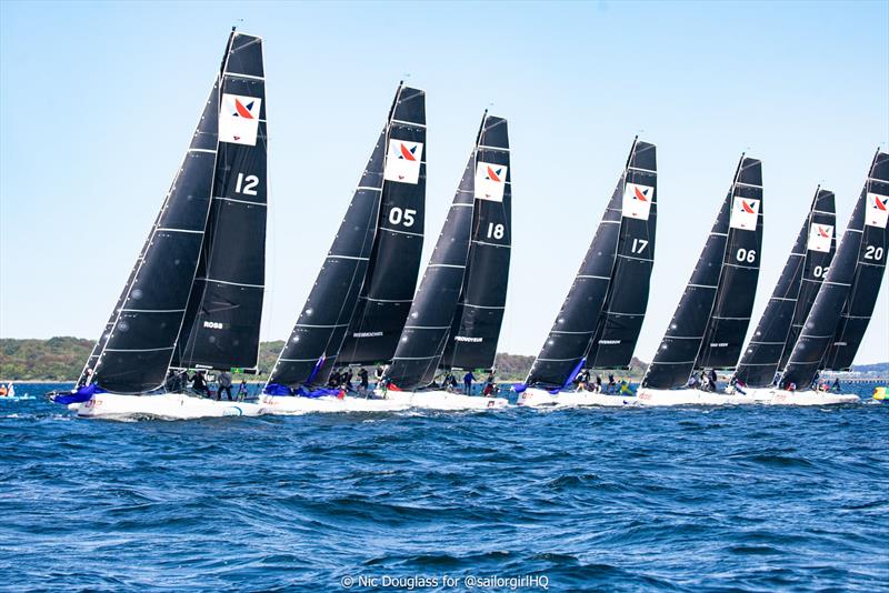 Intense fleet racing in the identical IC37s of the NYYC - photo © Nic Douglass @SailorGirlHQ