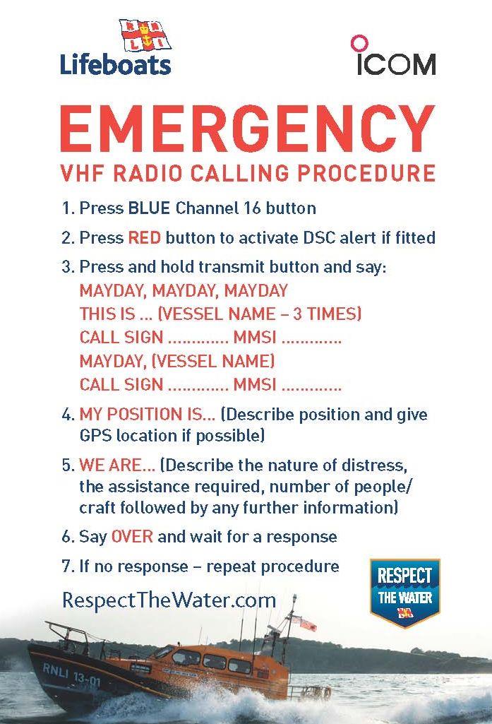 Marine VHF Radio Calling Procedure Sticker photo copyright ICOM UK taken at  and featuring the  class