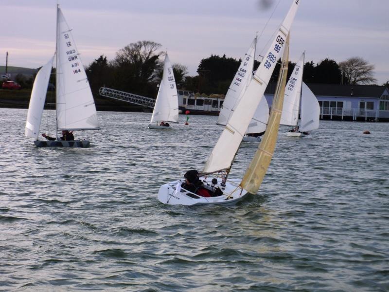 Semi finals during the Bembridge Illusion Inter Club Team Racing photo copyright Mike Samuelson taken at Bembridge Sailing Club and featuring the Illusion class